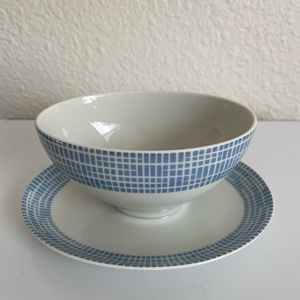 Vintage Arzberg Ceramic Gravy Boat With Attached Underplate Form 2000 Bast Decor